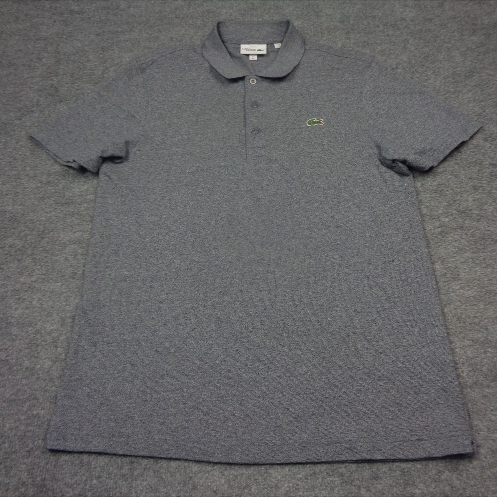 Lacoste Sport Polo Shirt Mens L (5) Gray Long Sleeve Cotton Casual Designer